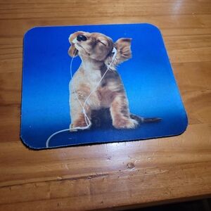 Cute Puppy Mouse Pad with Headphones
